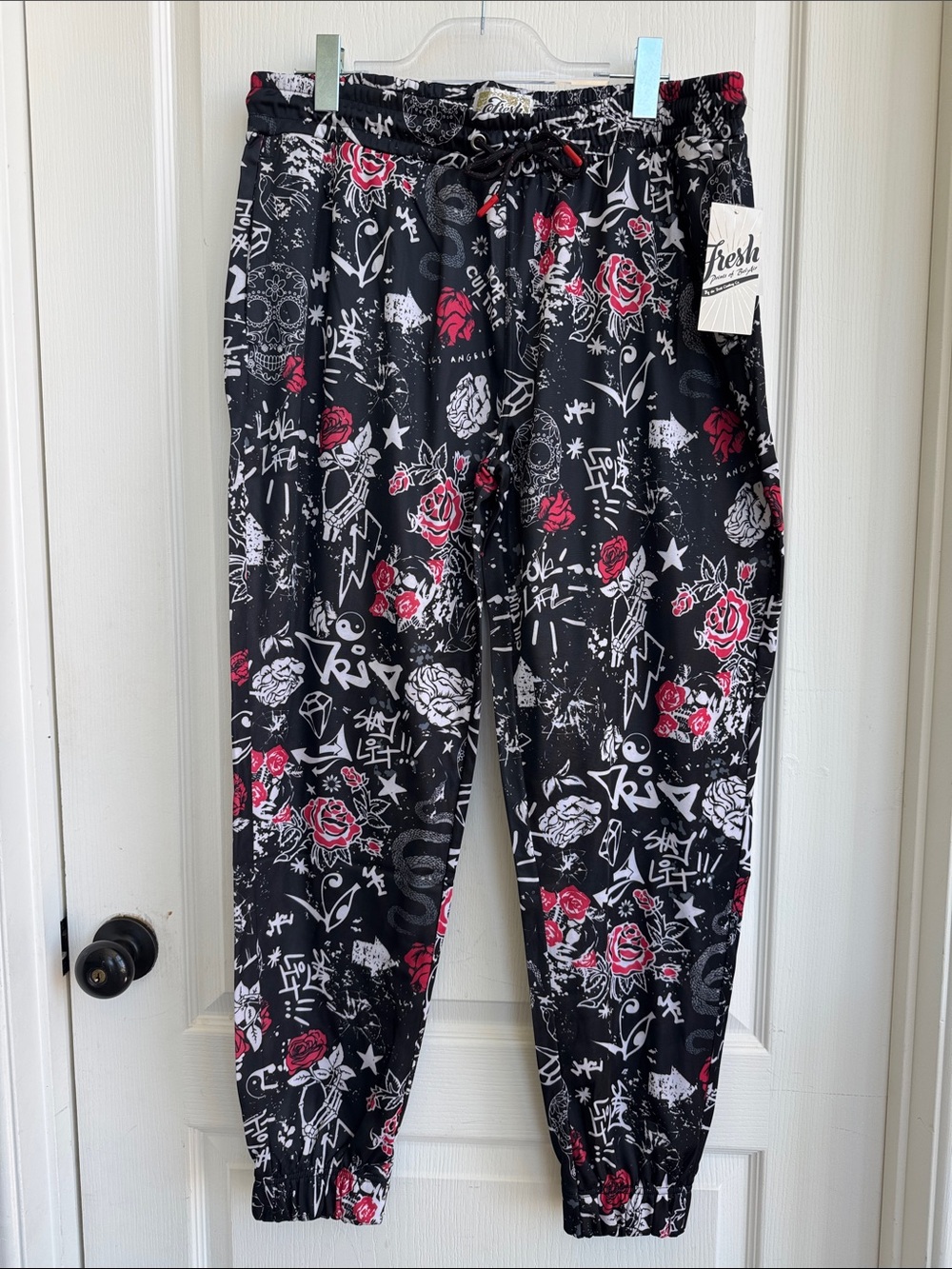 "Fresh Prints of Bel-Air" Graffiti Rose Graphic Joggers by Drill Clothing Co.